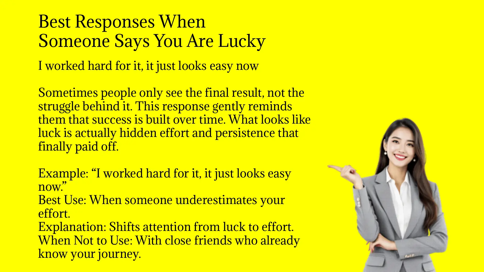 Best Responses When Someone Says You Are Lucky