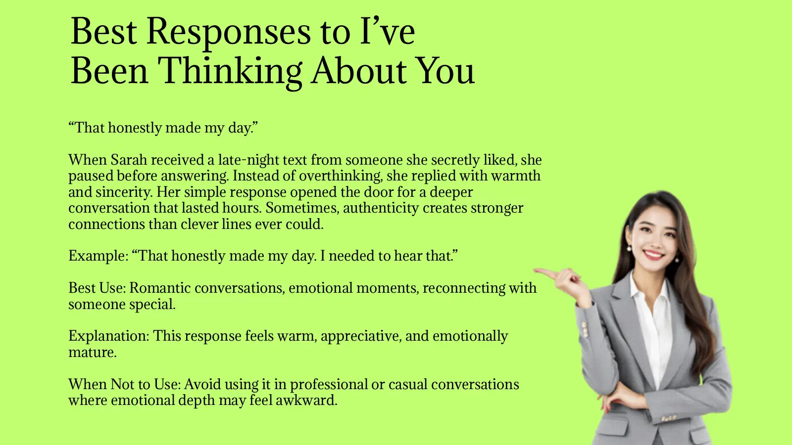 Best Responses to I’ve Been Thinking About You