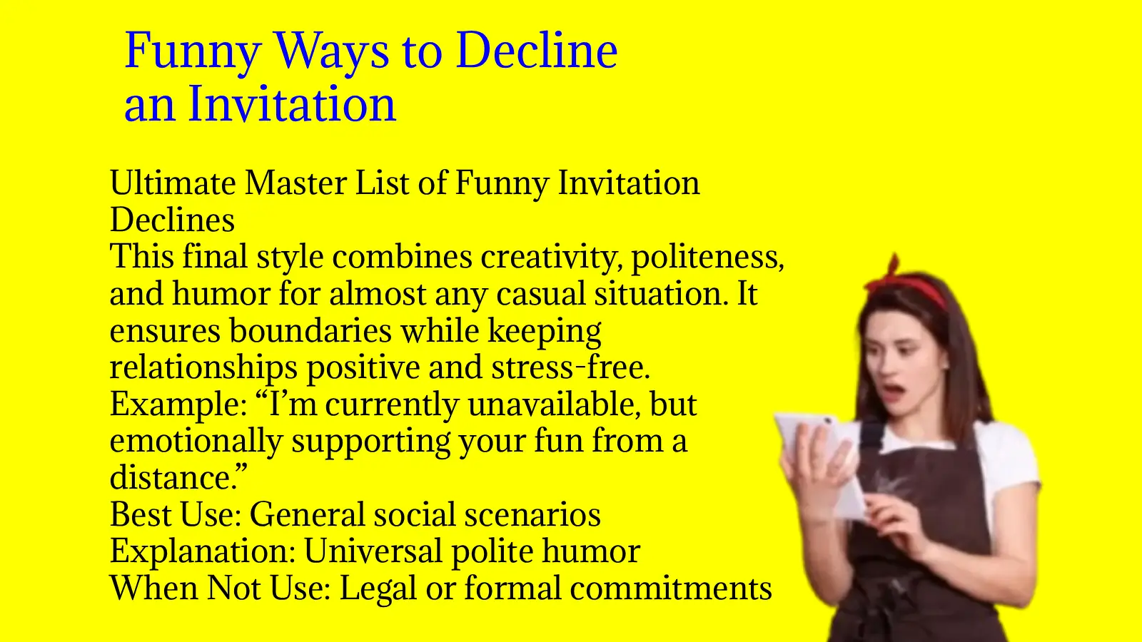 Funny Ways to Decline an Invitation
