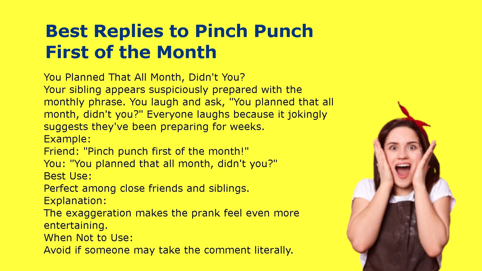 Best Replies to Pinch Punch First of the Month