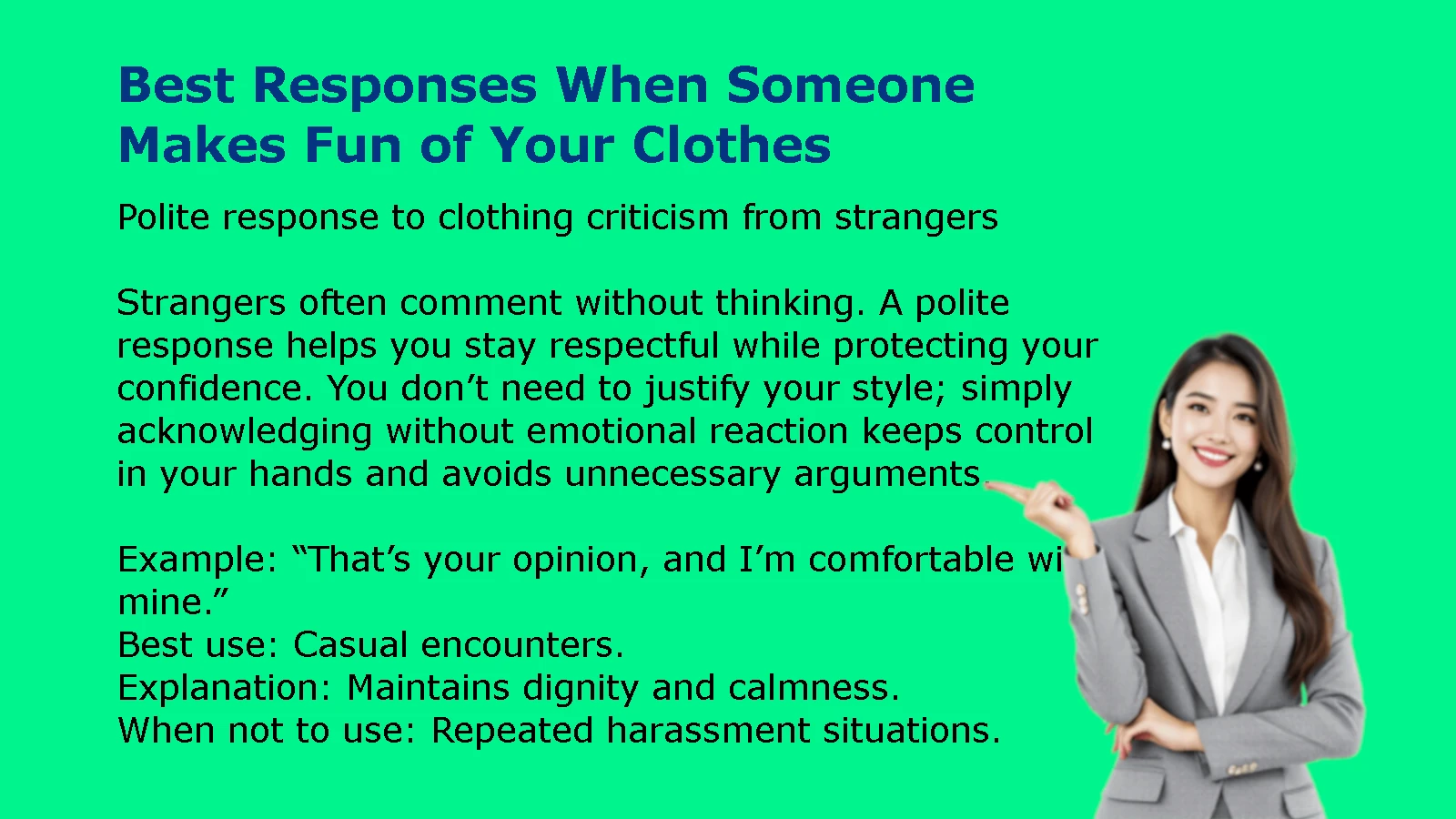 Best Responses When Someone Makes Fun of Your Clothes