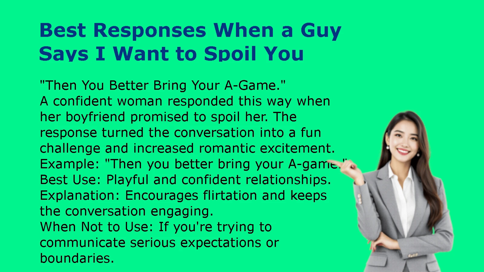 Best Responses When a Guy Says I Want to Spoil You