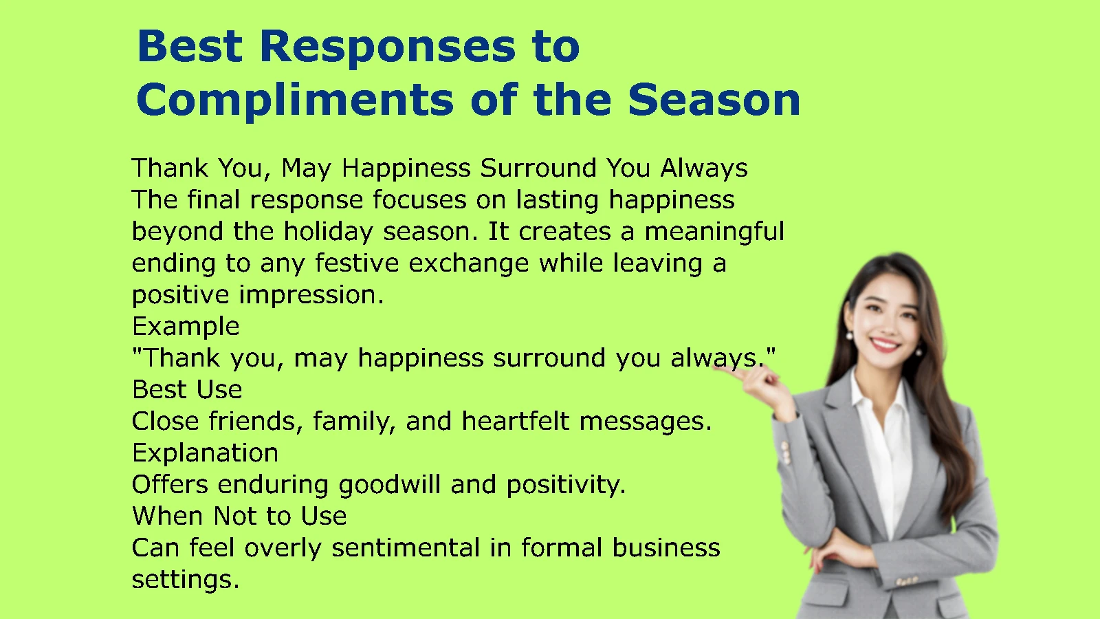 Best Responses to Compliments of the Season