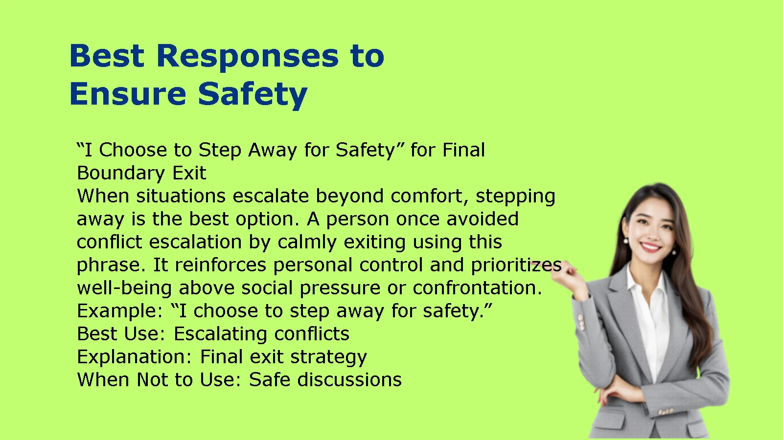 Best Responses to Ensure Safety