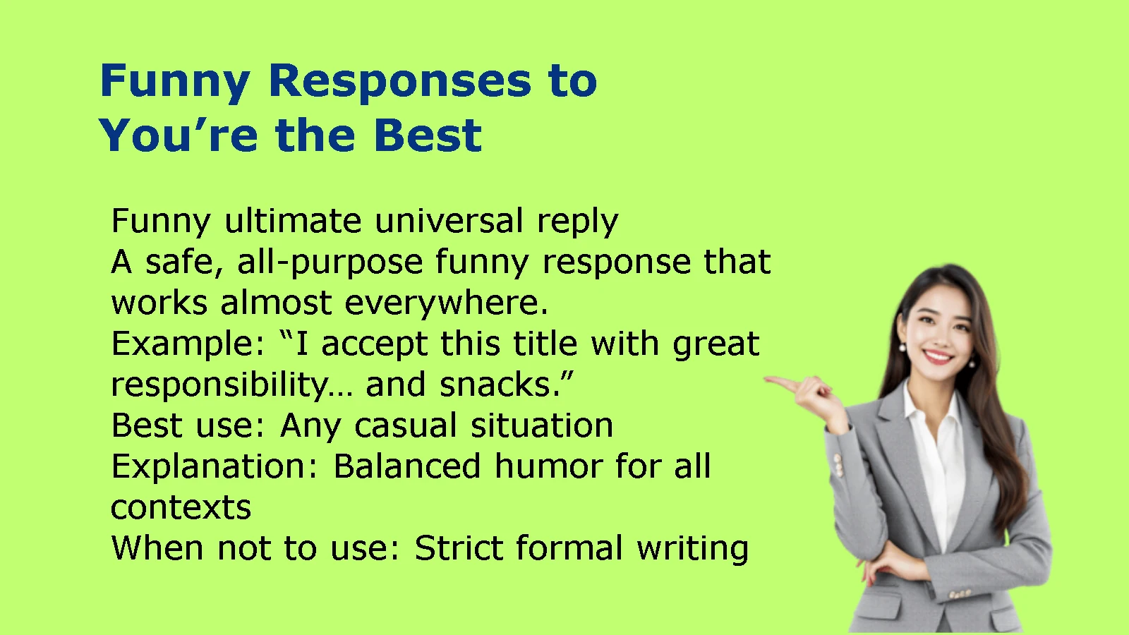 Funny Responses to You’re the Best
