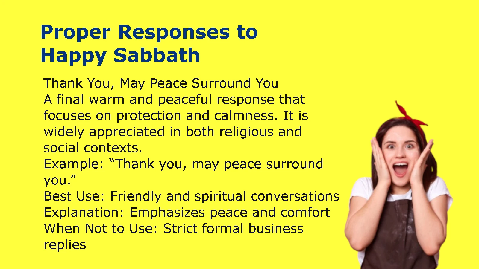 Proper Responses to Happy Sabbath