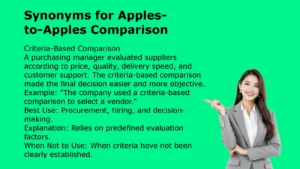 Synonyms for Apples-to-Apples Comparison