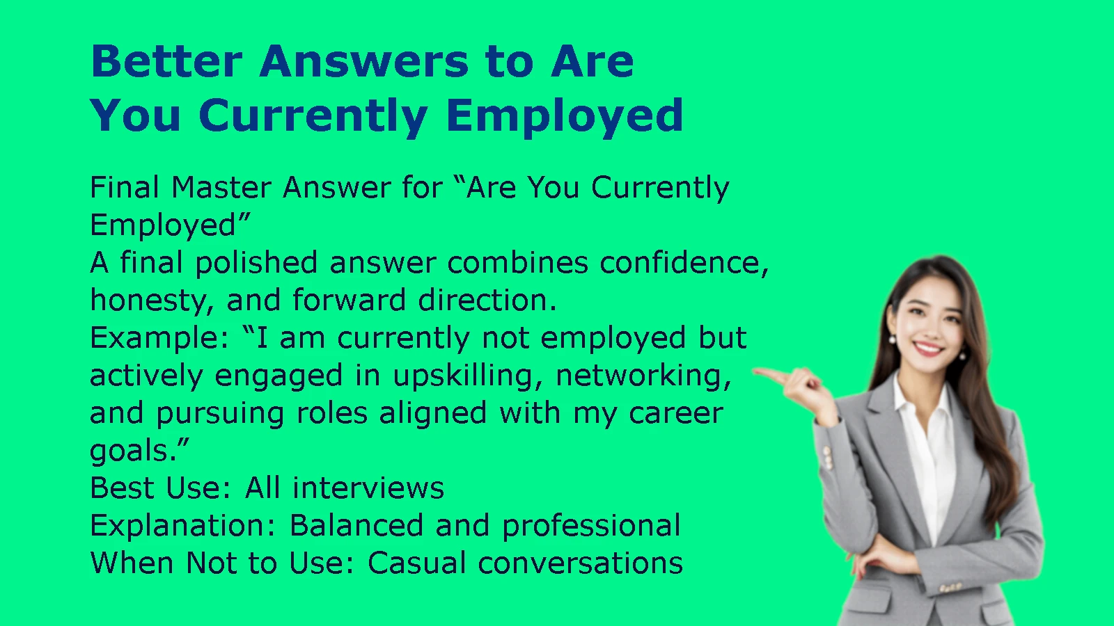 Better Answers to Are You Currently Employed