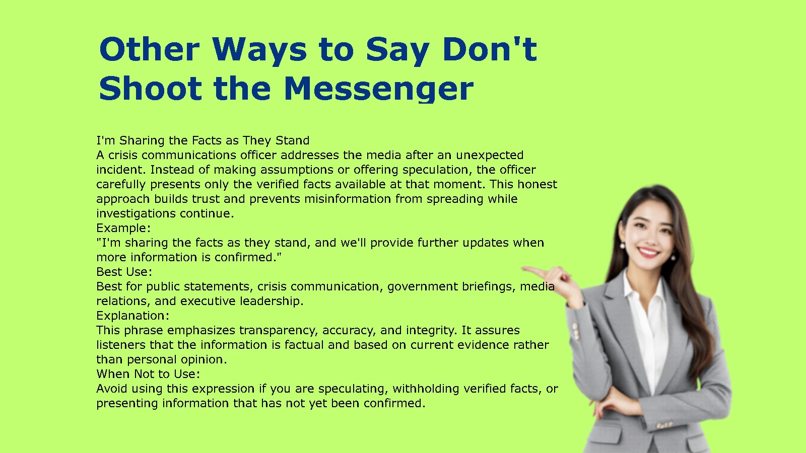 Other Ways to Say Don't Shoot the Messenger