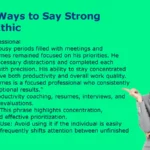 Other Ways to Say Strong Work Ethic