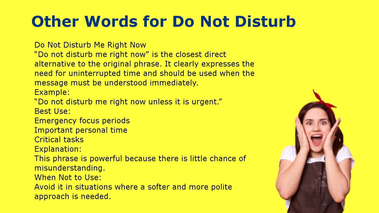 Other Words for Do Not Disturb