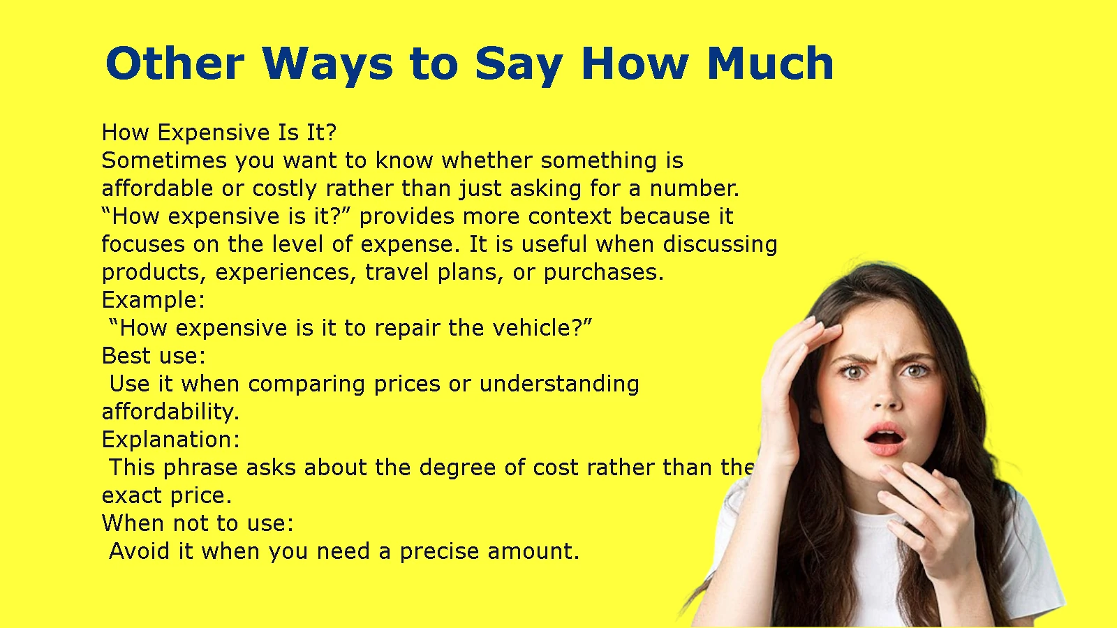 Other Ways to Say How Much