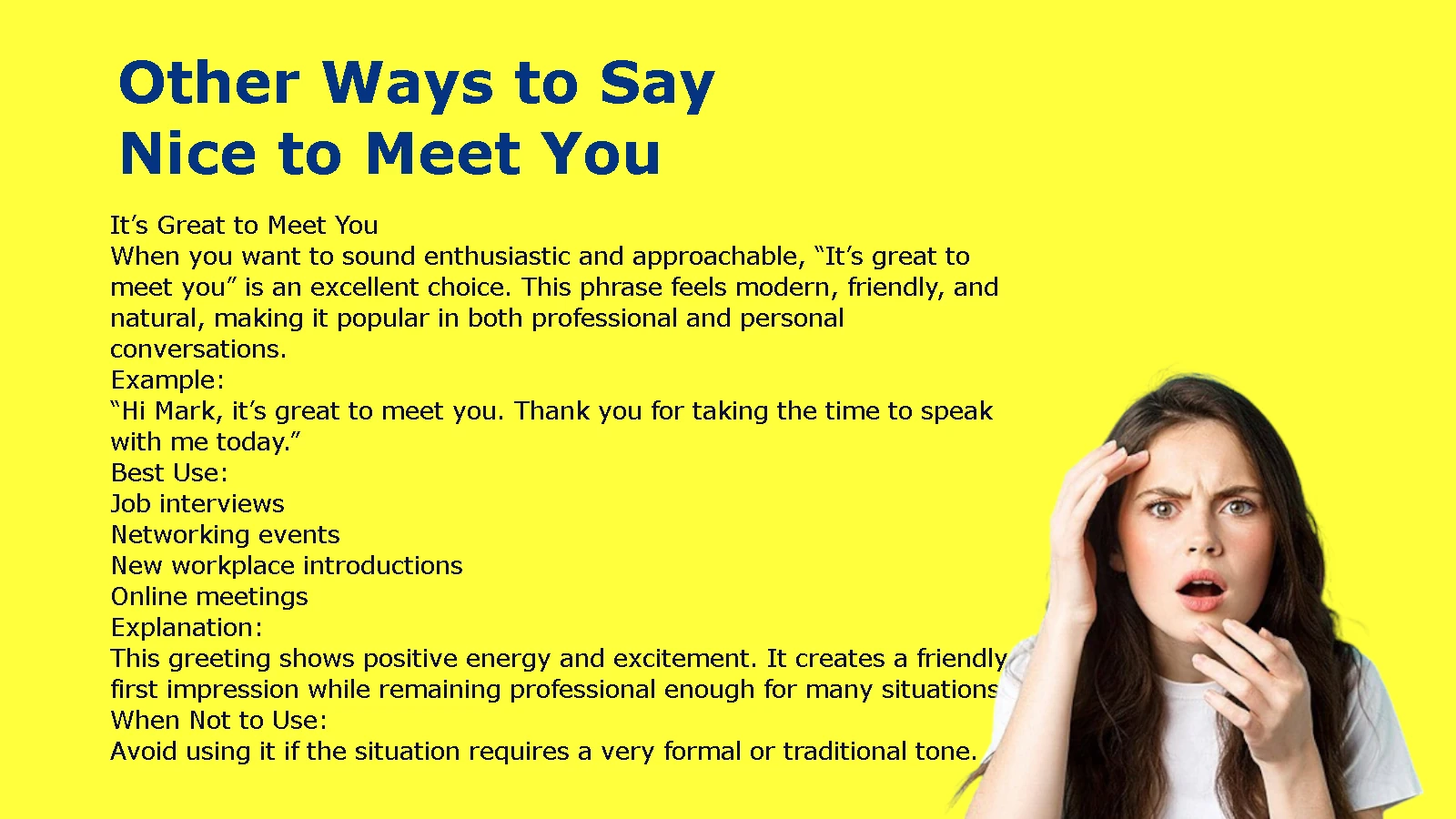 Other Ways to Say Nice to Meet You